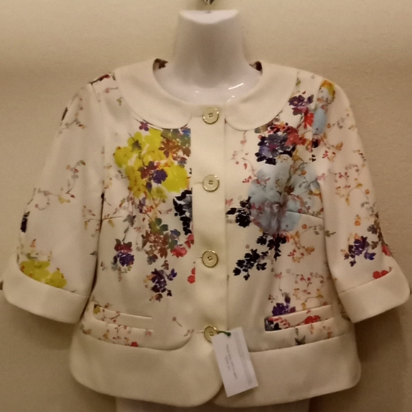 Ted Baker Zohe Summer Bloom Canvas Crop Jacket - Picture 7 of 17